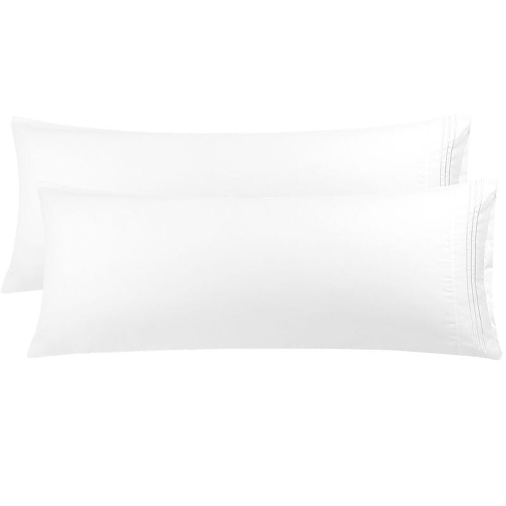 Brushed Microfiber Body Pillowcases Set of 2 20"x48" White